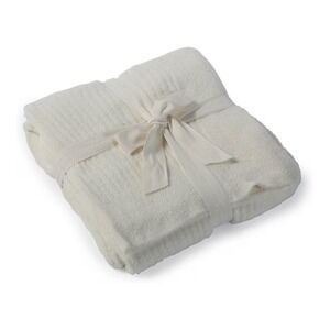 Barefoot Dreams CozyChic Lite Ribbed Throw Blanket Pearl White B463 54x72 NWT